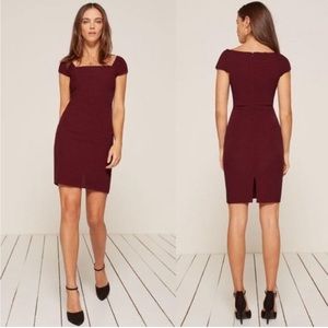 Reformation Orlando Dress Garnet Red I Size 6 | Square Neck